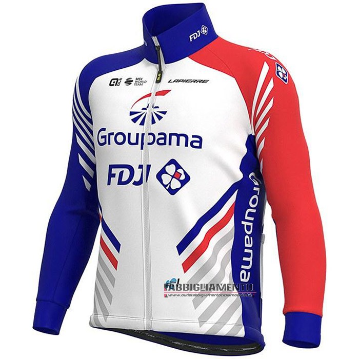 Abbigliamento Groupama-FDJ 2020 Manica Lunga e Calzamaglia Con Bretelle Bianco Scuro Blu Rosso - Clicca l'immagine per chiudere